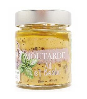 MOUTARDE BIO A L'AIL ET AUX  BASILIC 130G