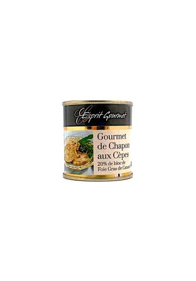 GOURMET DE CHAPON AU FOIE GRAS ET AUX CEPES BOITE 100G