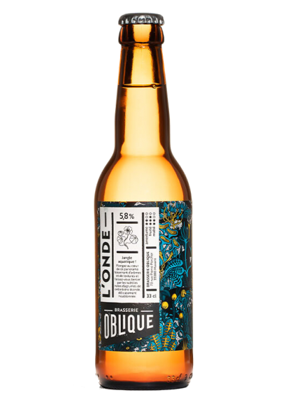 L'ONDE  - Bière blonde  5,8 % BRASSERIE-OBLIQUE 33CL BIO