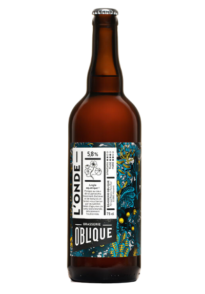L'ONDE  - Bière blonde  5,8 % BRASSERIE-OBLIQUE 75CL BIO