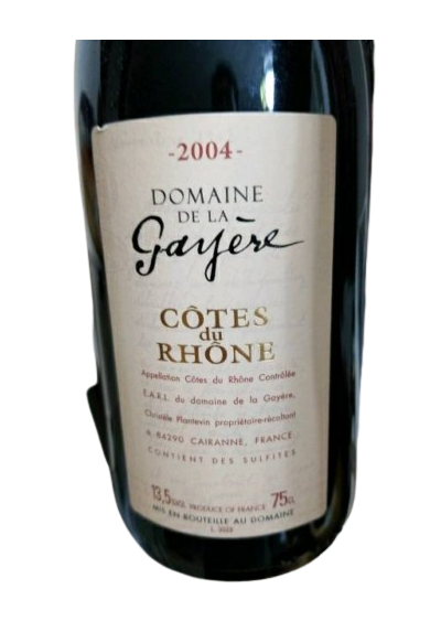 AOC COTE DU RHONE GAYERE ROUGE 75CL