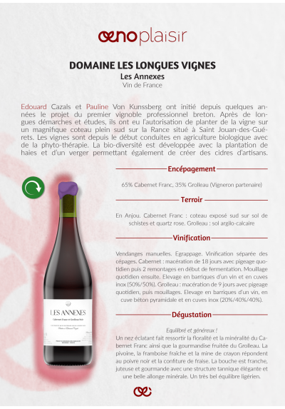 VDF - VIN BRETON - DOMAINE LES LONGUES VIGNES - LES ANNEXES Rouge 75cl