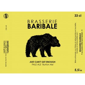 BRASSERIE BARIBALE just can't get engough PALE ALE - Burton Ale - 5.5% 75cl