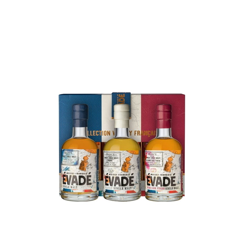 COFFRET WHISKY TRILOGIE EVADÉ 3 X 20CL 42% - LA CAVE DES TUILERIES