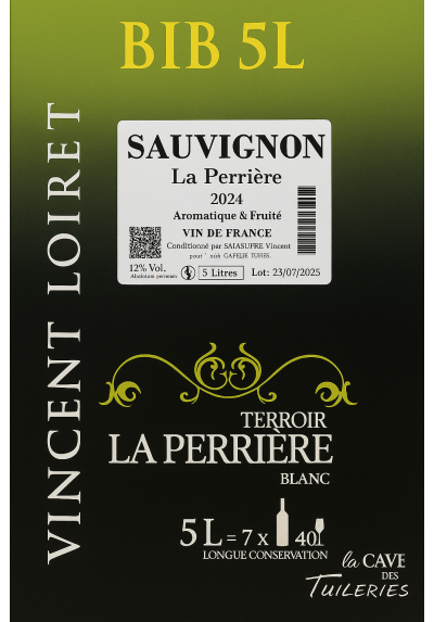 VDF SAUVIGNON BLC VINCENT LOIRET BIB 5L