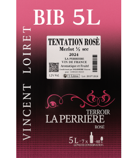 TENTATION ROSE DEMI-SEC VINCENT LOIRET BIB 5L