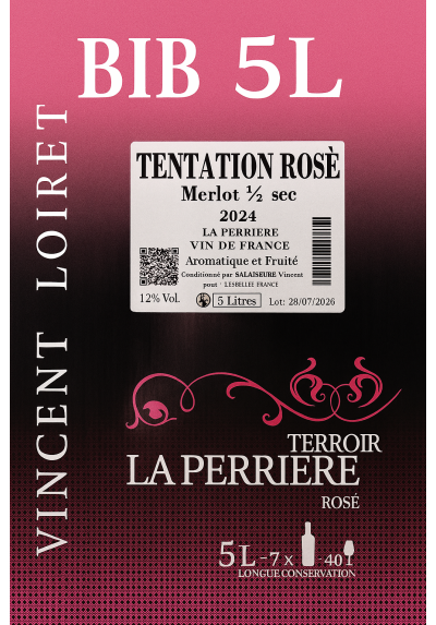 TENTATION ROSE DEMI-SEC VINCENT LOIRET BIB 5L